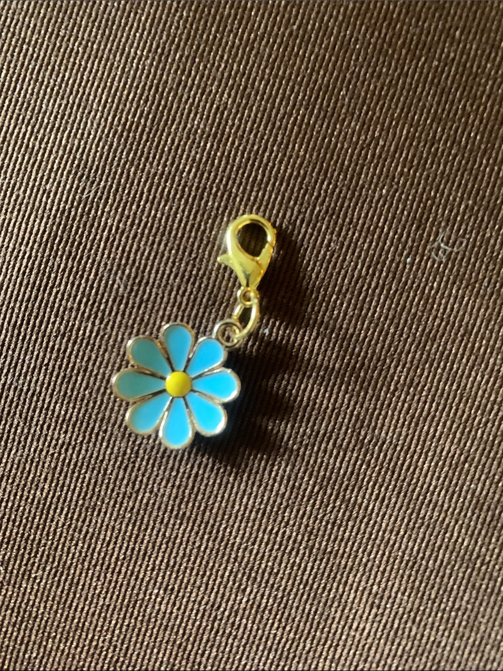 Blue Flower Enamel Charm Key & Card Holder Accessory